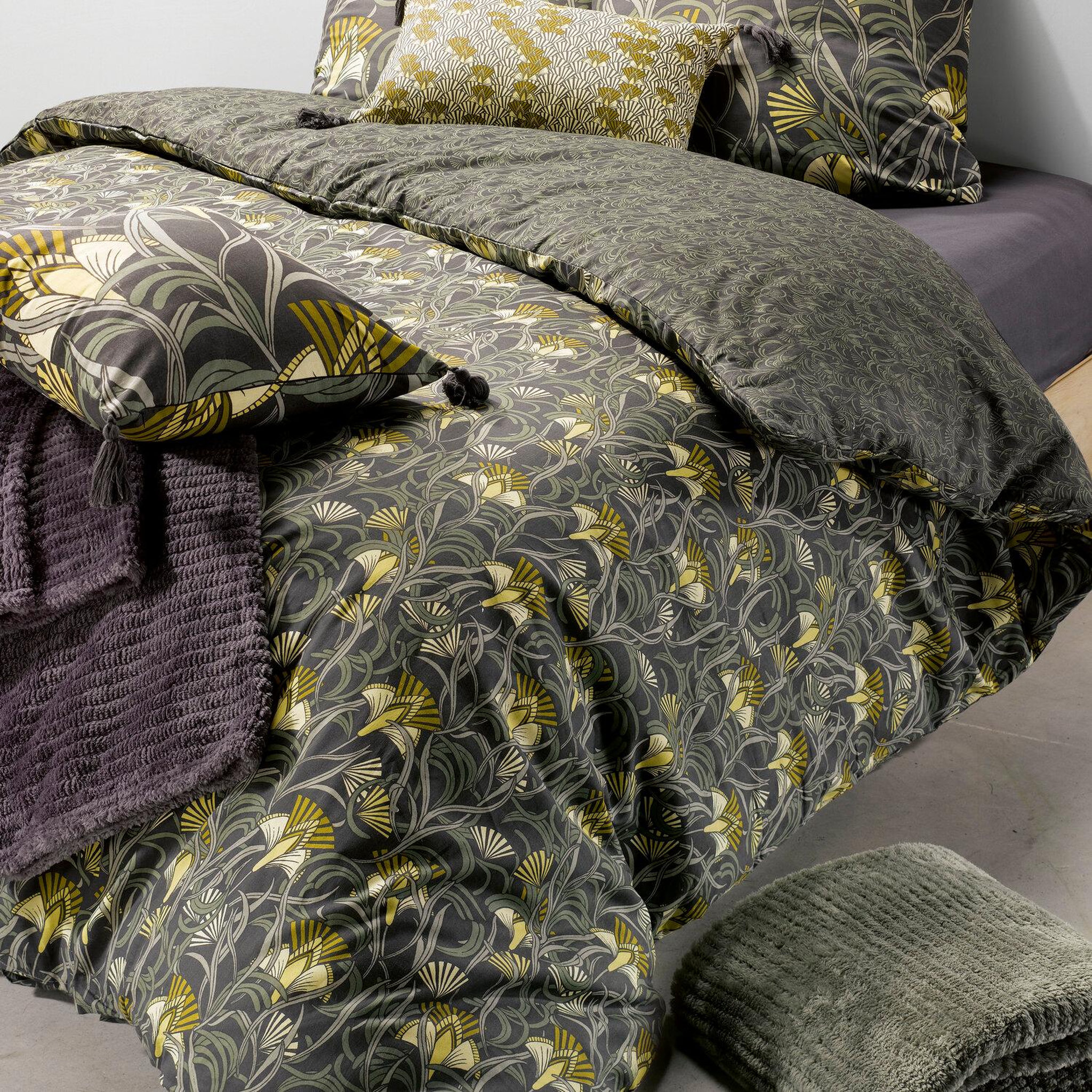 Voir la diapositive 1 : Les Ateliers du Linge Parure housse de couette 100% coton 57fils, liana