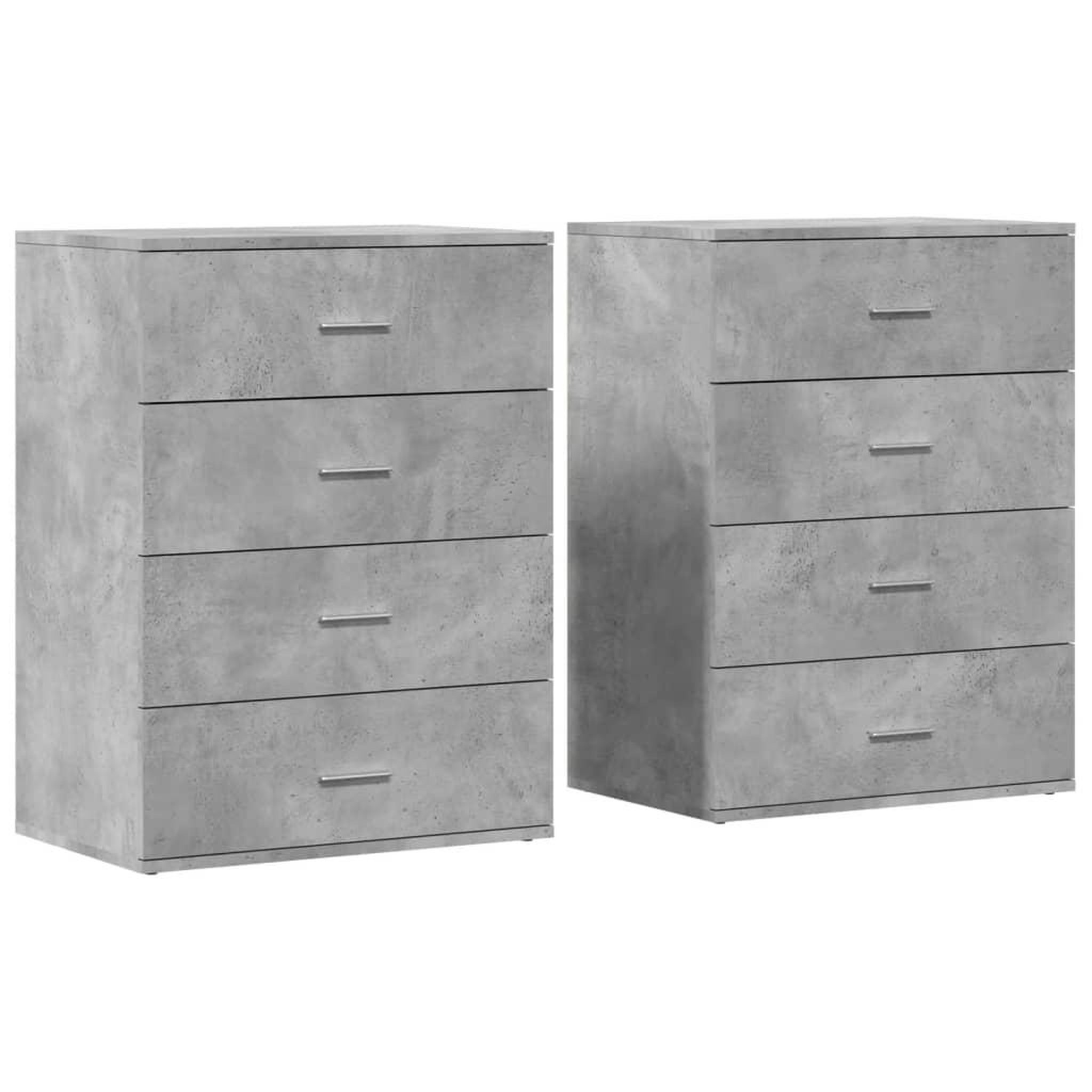 Voir la diapositive 2 : VIDAXL Buffets 2 pcs gris beton 60x39x80 cm bois d'ingenierie