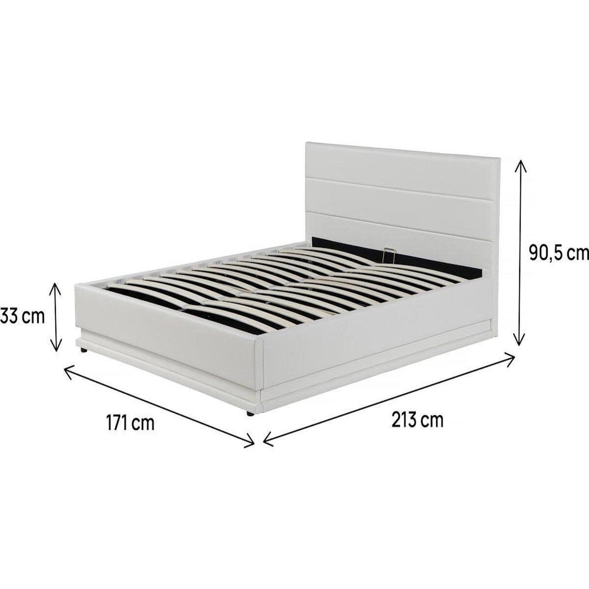 Habitat et Jardin Lit LED avec coffre  Anastasia  - 160 x 200 cm - Blanc