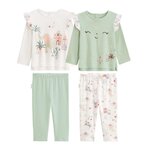 Petit Béguin Lot de 2 pyjamas enfant Arya. Coloris disponibles : Vert