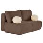 Voir la diapositive 5 : BEST MOBILIER Marvin - canapé 3 places convertible et coffre en fausse fourrure côtelée avec 2 coussins boule inclus