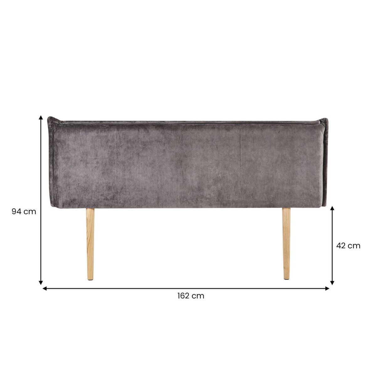 IDIMEX Lit futon avec tête de lit KARRI 140 x 200 cm - gris foncé et châtaignier