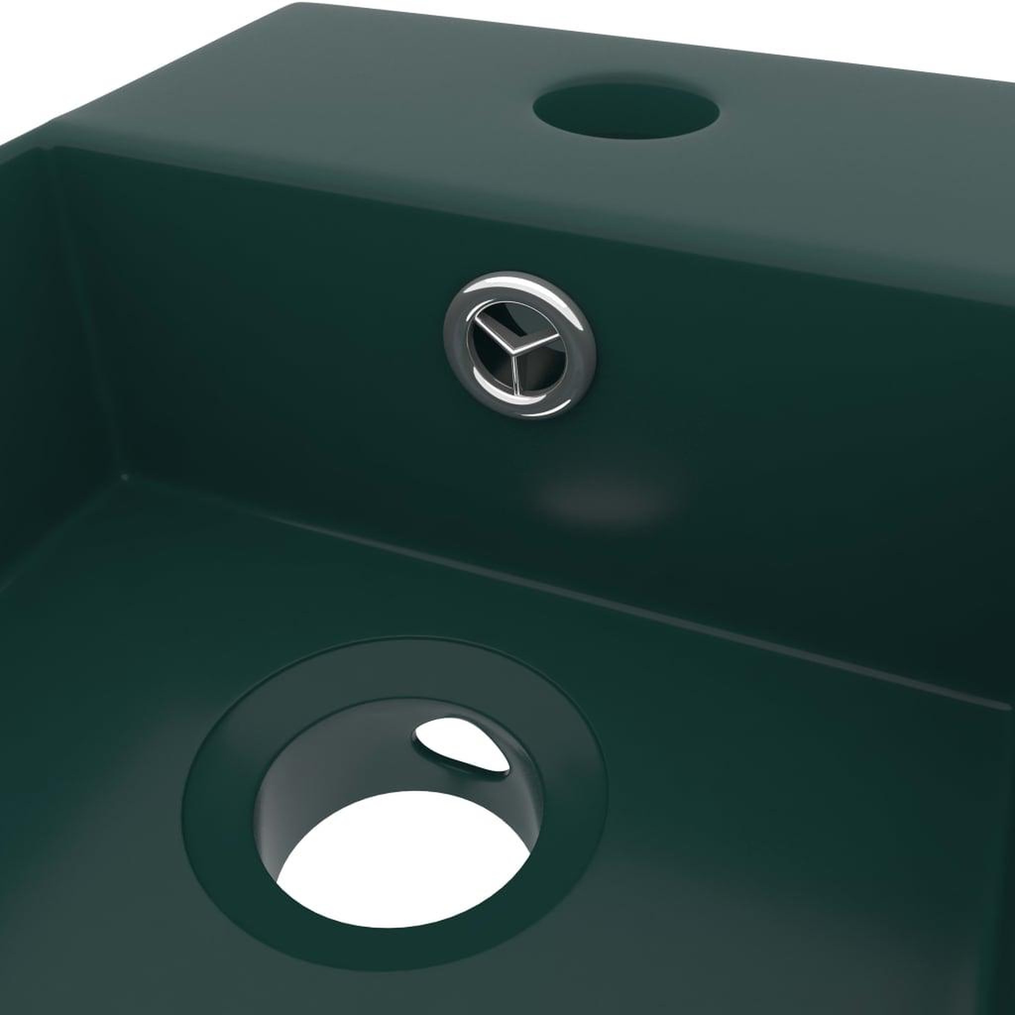 Voir la diapositive 5 : VIDAXL Lavabo de salle de bain avec trop-plein Ceramique Vert fonce
