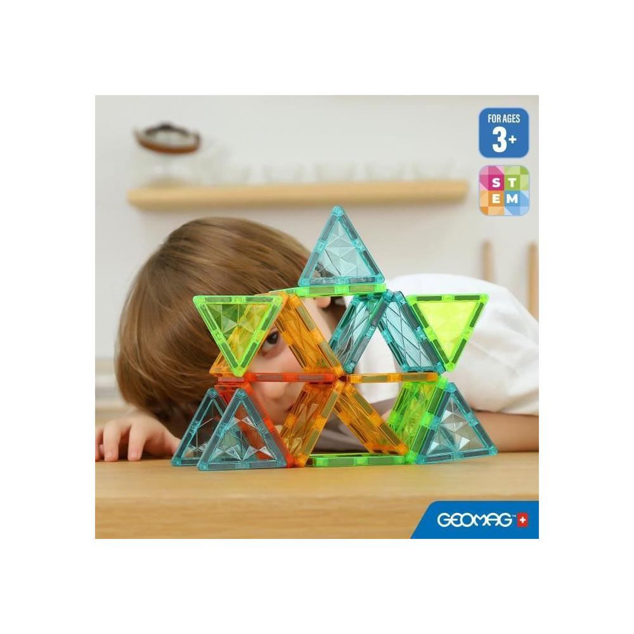 Voir la diapositive 5 : Geomag Tuiles magnétiques - GEOMAG - Tiles Gems - 60 pieces - Effet cristal - Des 3 ans