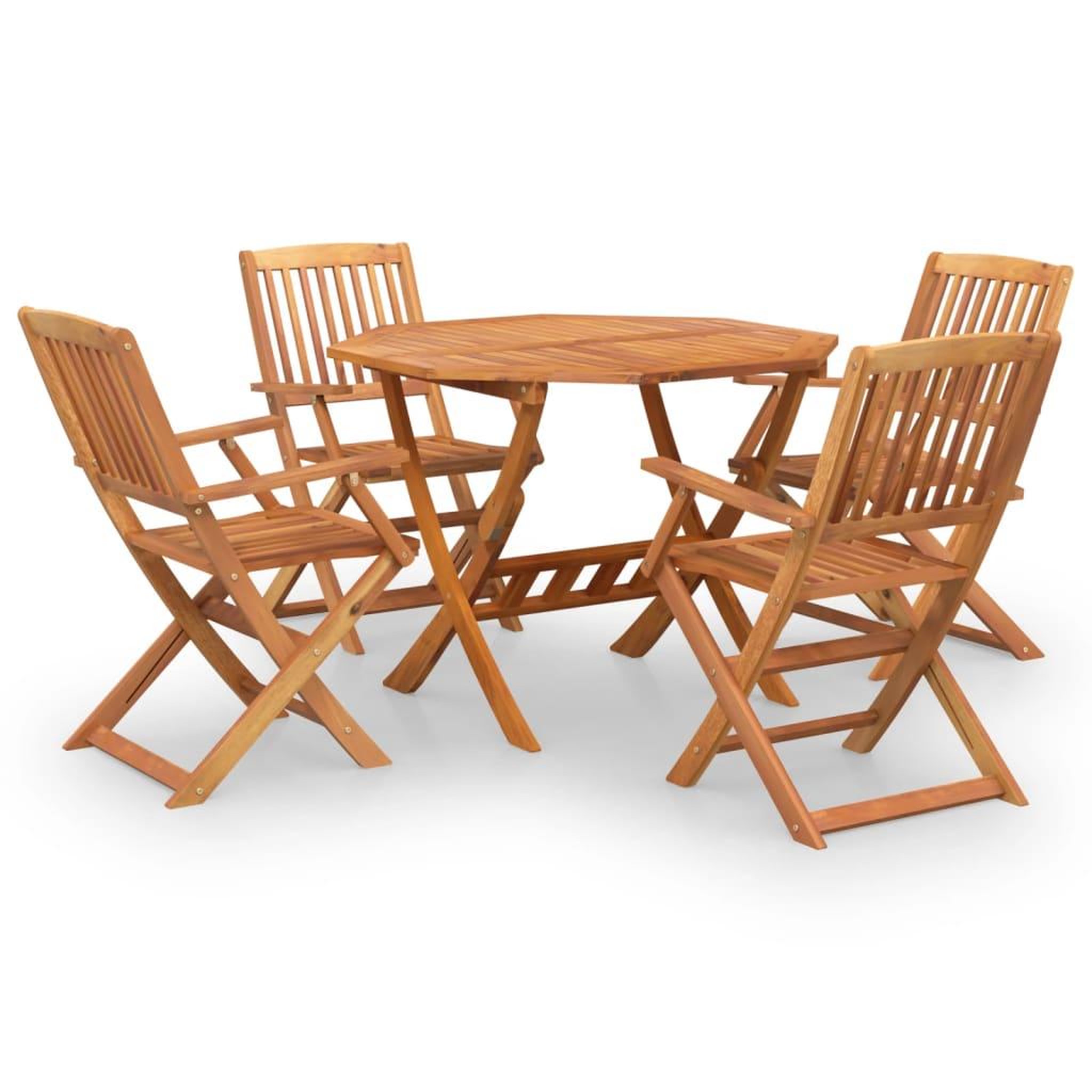 Voir la diapositive 2 : VIDAXL Ensemble a manger de jardin 5 pcs Bois d'acacia solide