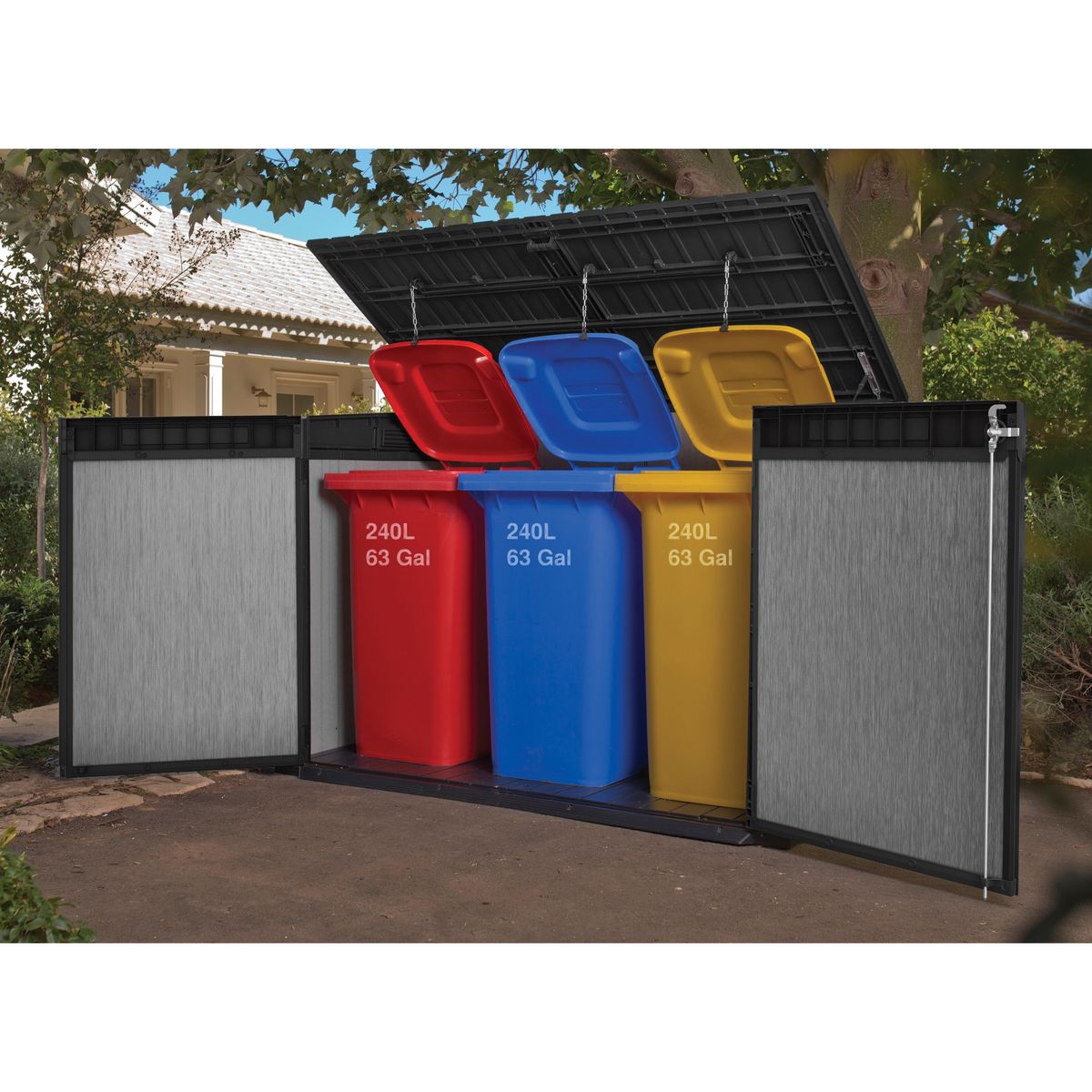 KETER Coffre de rangement jardin résine - 2100L - Gris - HOBBS