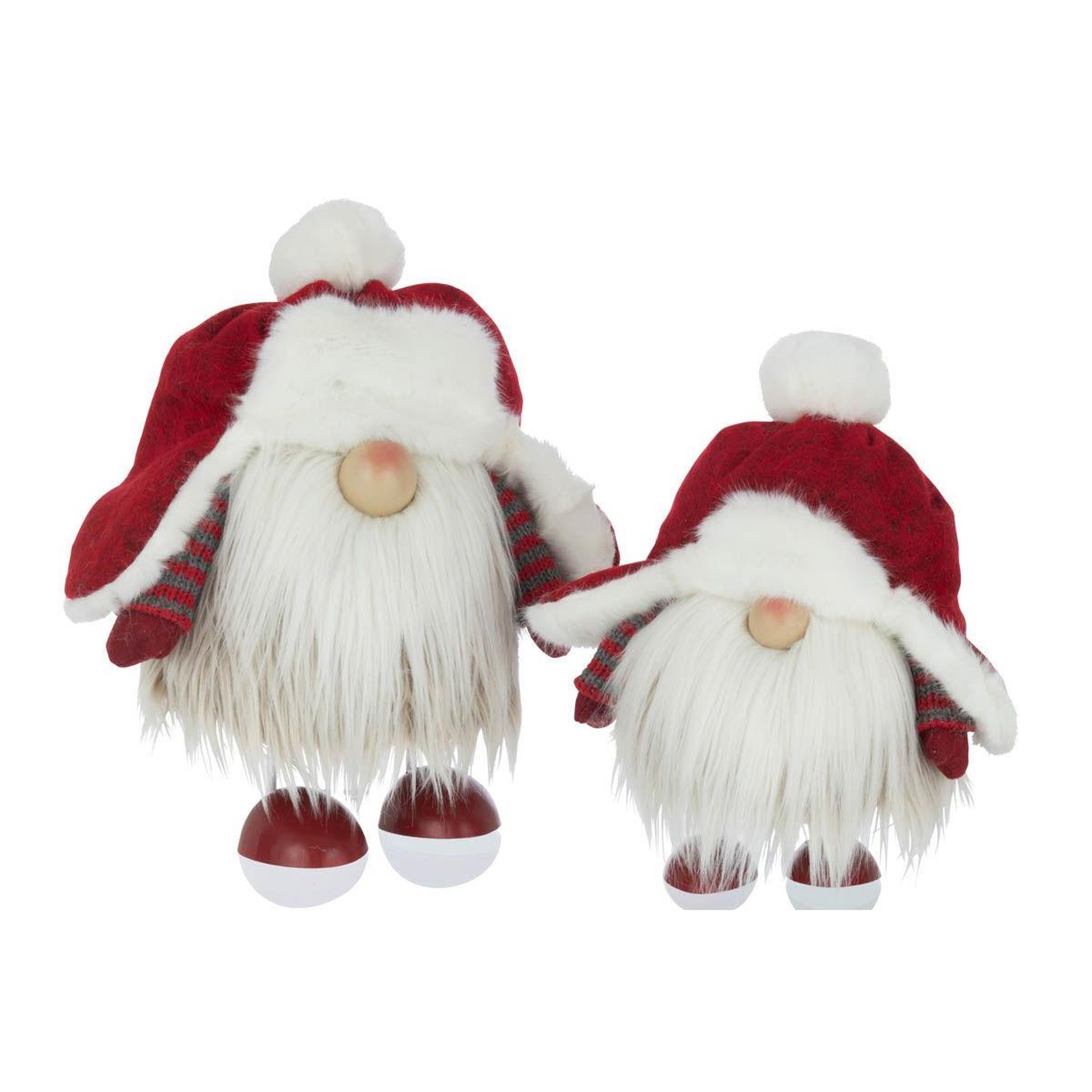 Voir la diapositive 2 : J-LINE Statuette déco père noël  bonnet  38cm rouge