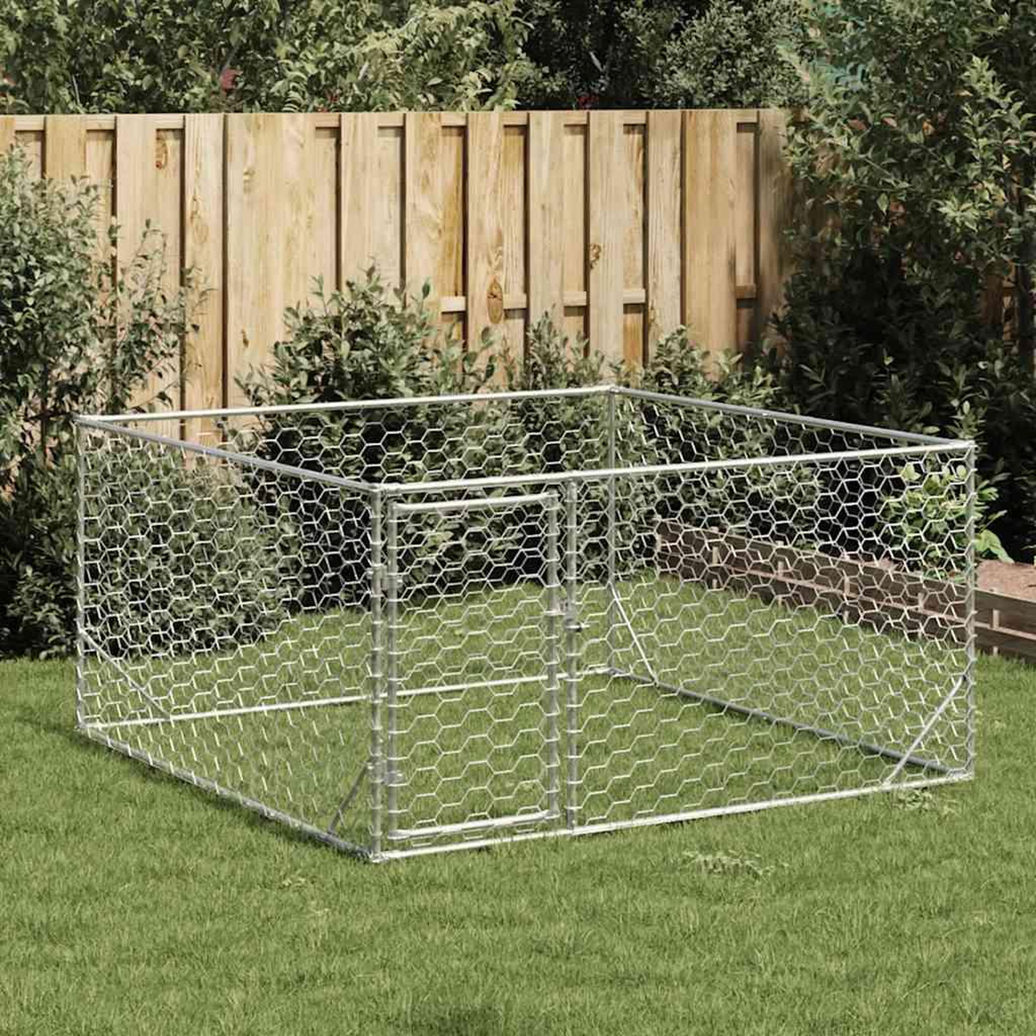 Voir la diapositive 2 : VIDAXL Chenil d'exterieur pour chiens porte 2x2x1 m acier galvanise