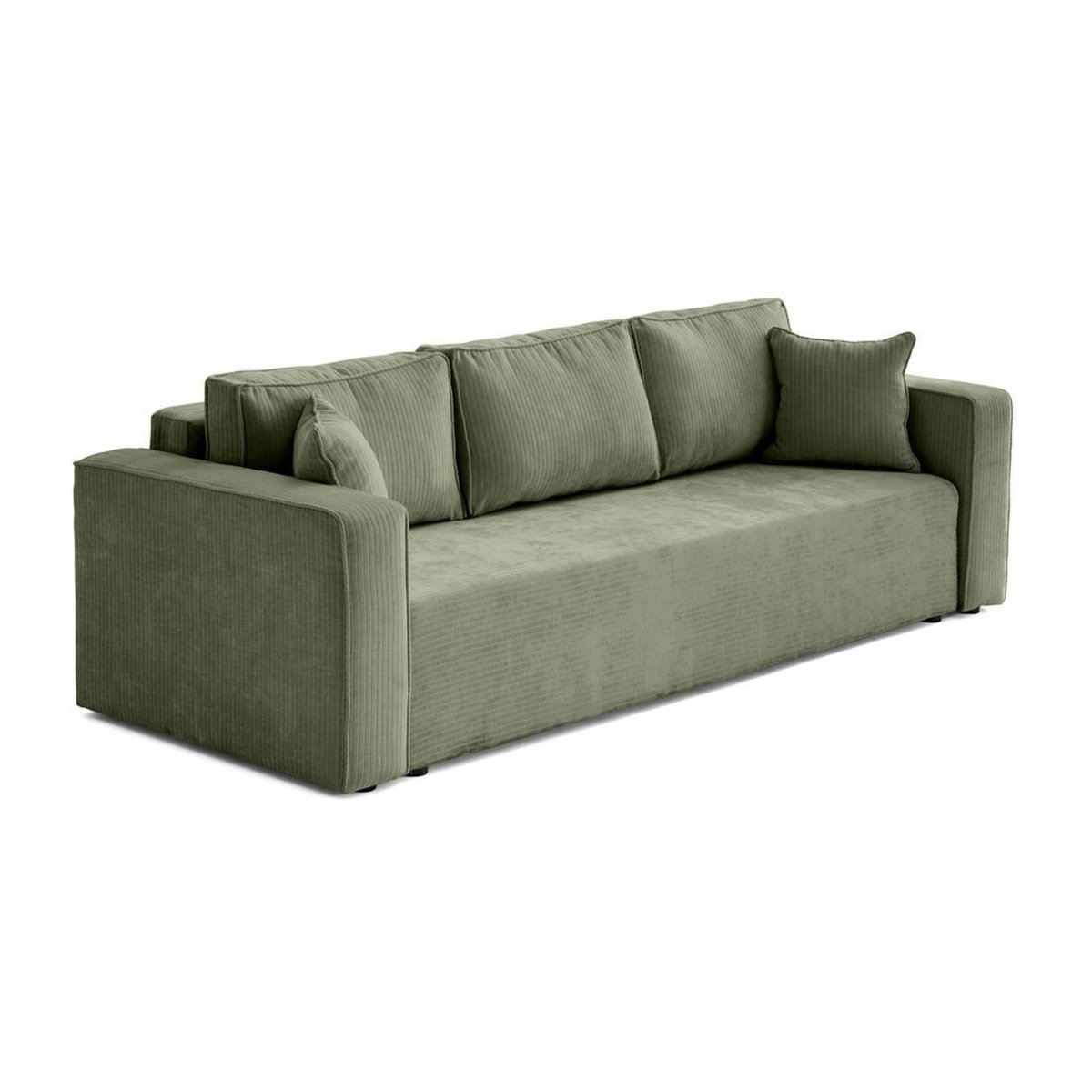 BEST MOBILIER Topaze - canapé 3 places - convertible avec coffre - en velours côtelé plat