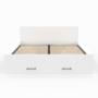 Voir la diapositive 3 : ID MARKET Lit double MINEA avec tiroirs + niches de rangement + tête de lit et sommier 140 x 190 cm blanc