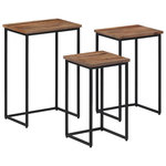 VIDAXL Tables basses gigognes 3 pcs bois massif de teck