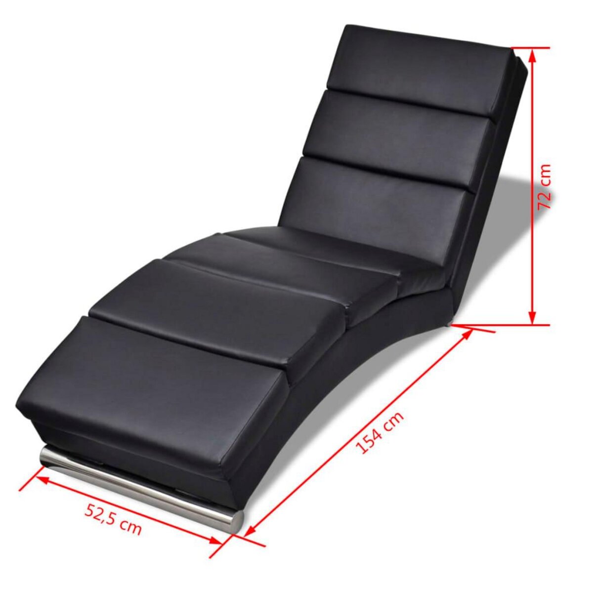 VIDAXL Chaise longue Noir Similicuir