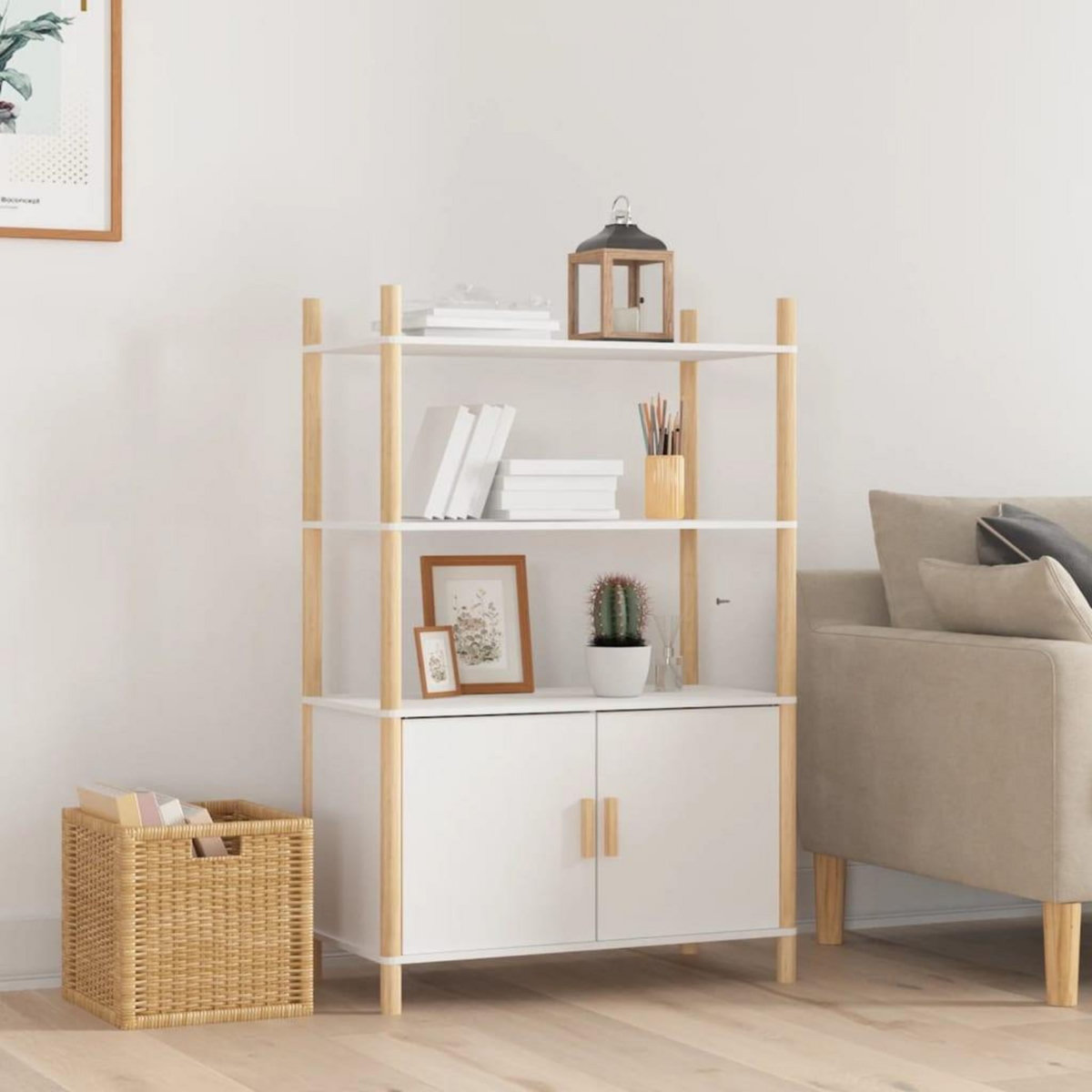 VIDAXL Buffet haut Blanc 80x40x121 cm Bois d'ingenierie