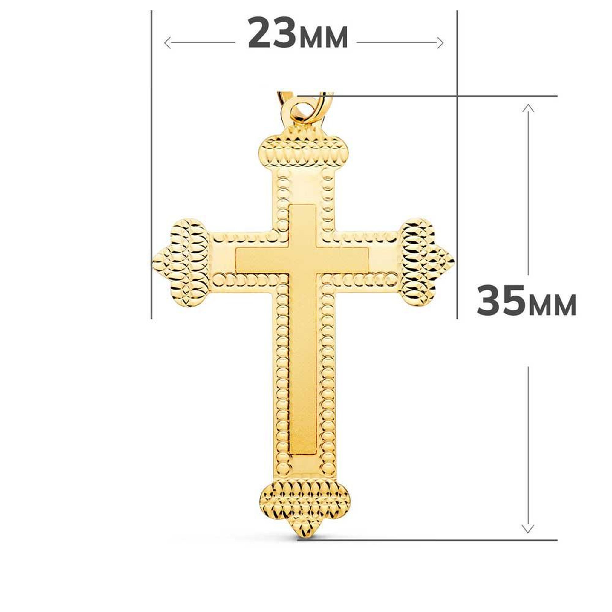 Voir la diapositive 3 : L'ATELIER D'AZUR Pendentif - Médaille Croix Or 18 Carats 750 Jaune - Chaines Offertes