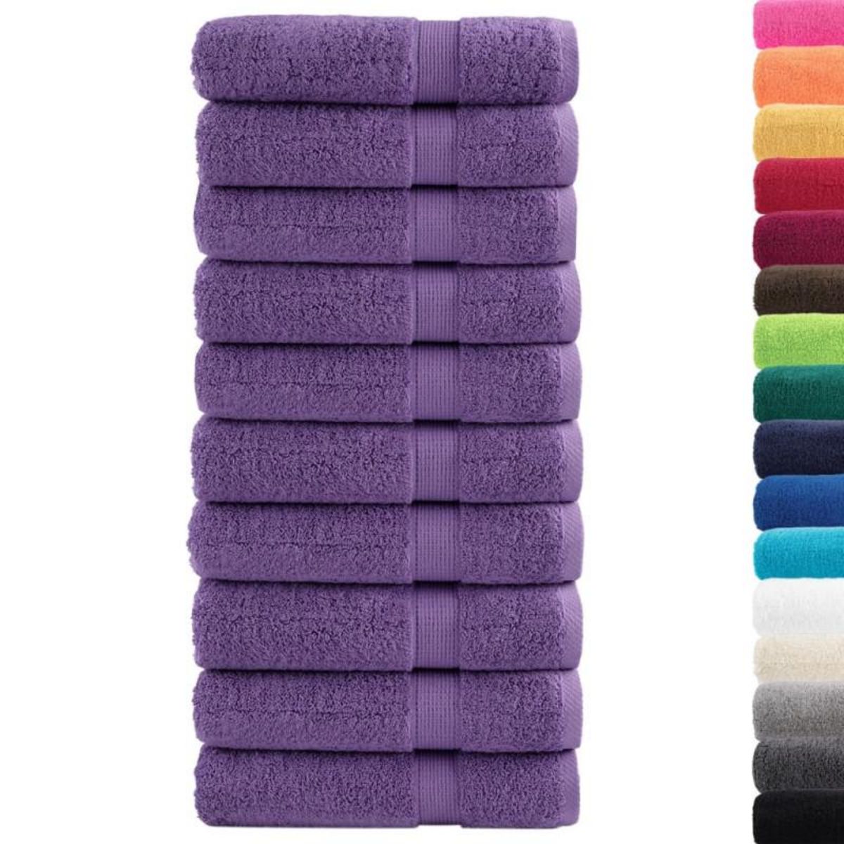 VIDAXL Serviettes de douche de qualité supérieure SOLUND 10 pcs violet