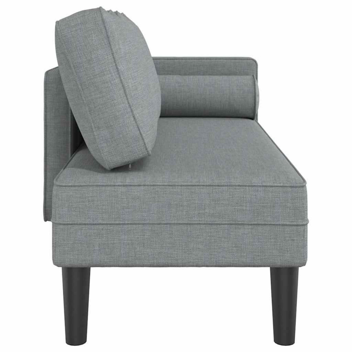 VIDAXL Chaise longue avec coussins gris clair tissu