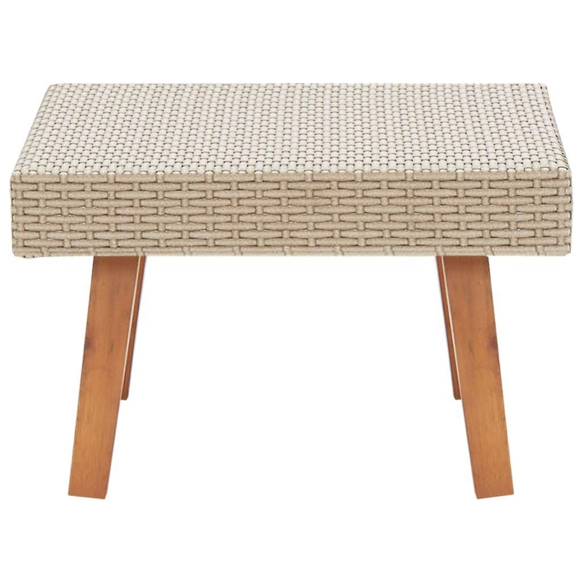 VIDAXL Table basse de jardin Resine tressee Beige