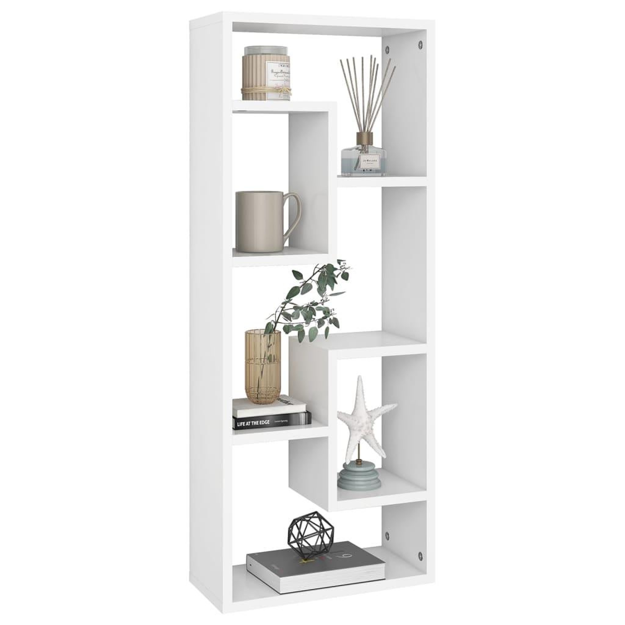 Voir la diapositive 3 : VIDAXL Etagere murale Blanc 36x16x90 cm Bois d'ingenierie