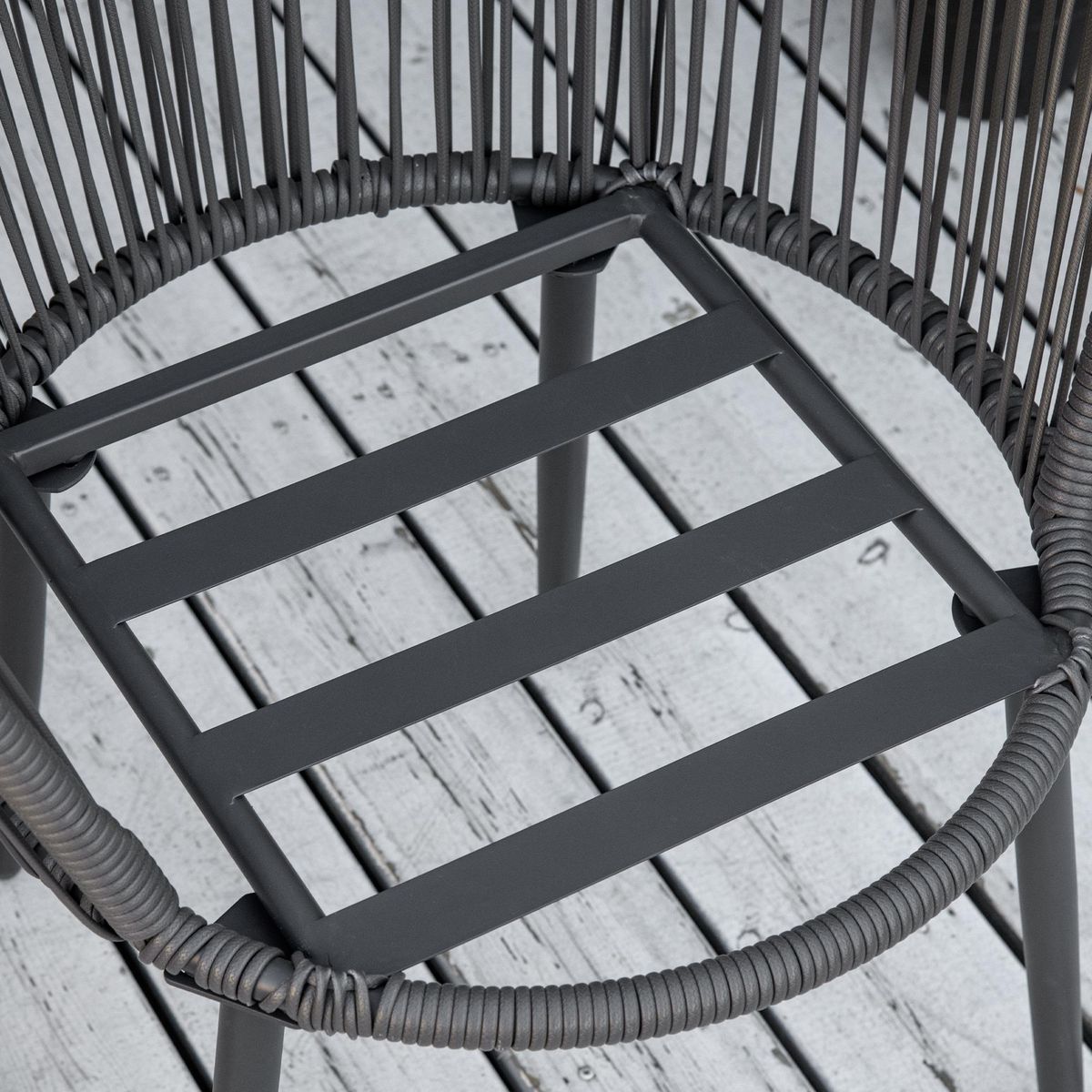 OUTSUNNY Ensemble bistro jardin style acapulco 2 places 3 pièces avec coussins