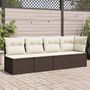 Voir la diapositive 1 : VIDAXL Canape de jardin avec coussins 4 places marron resine tressee