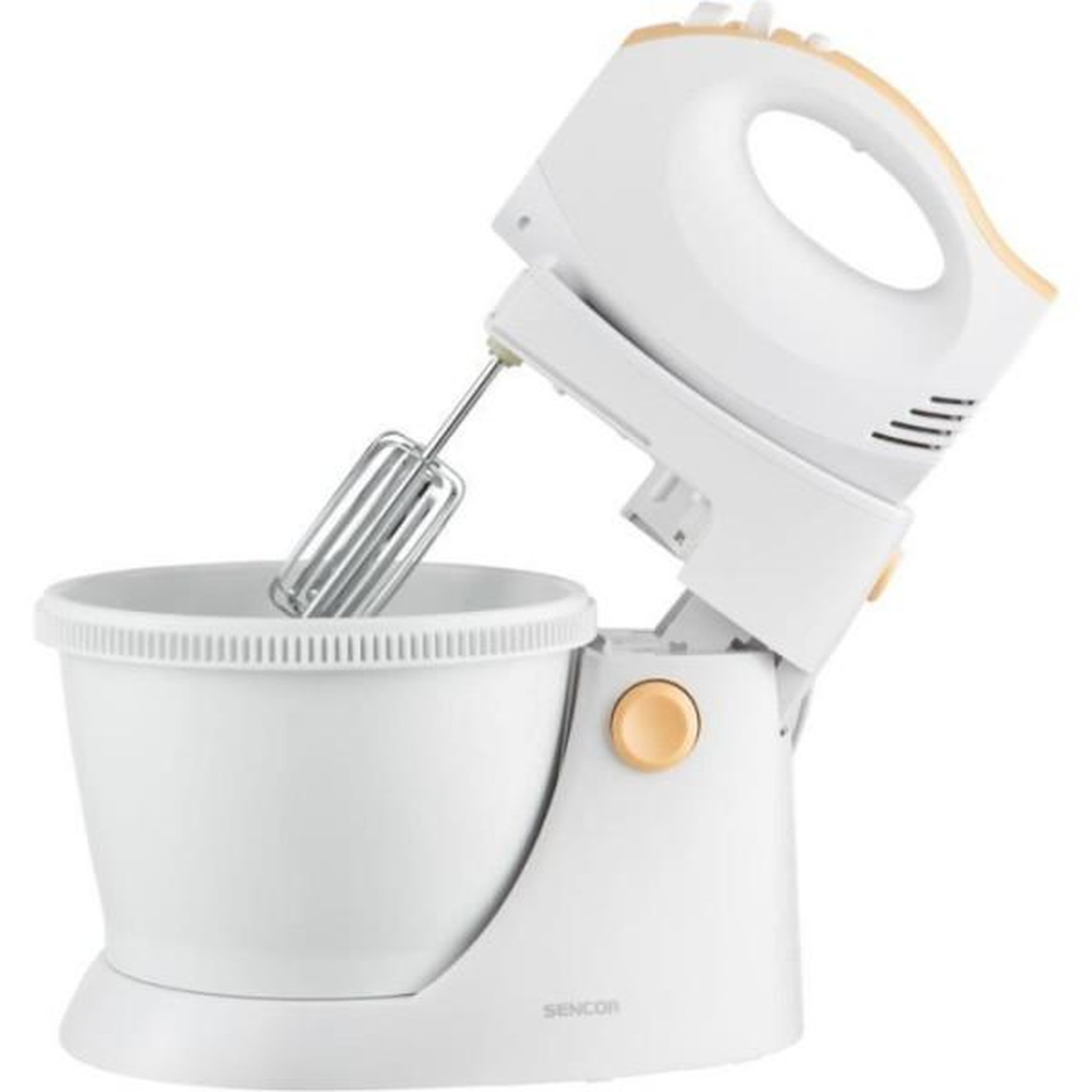 Voir la diapositive 4 : MARKET24 Batteur Fouet Electrique  a main avec bol rotatif - SENCOR - SHM 5330-EUE3 - 500 W - Blanc
