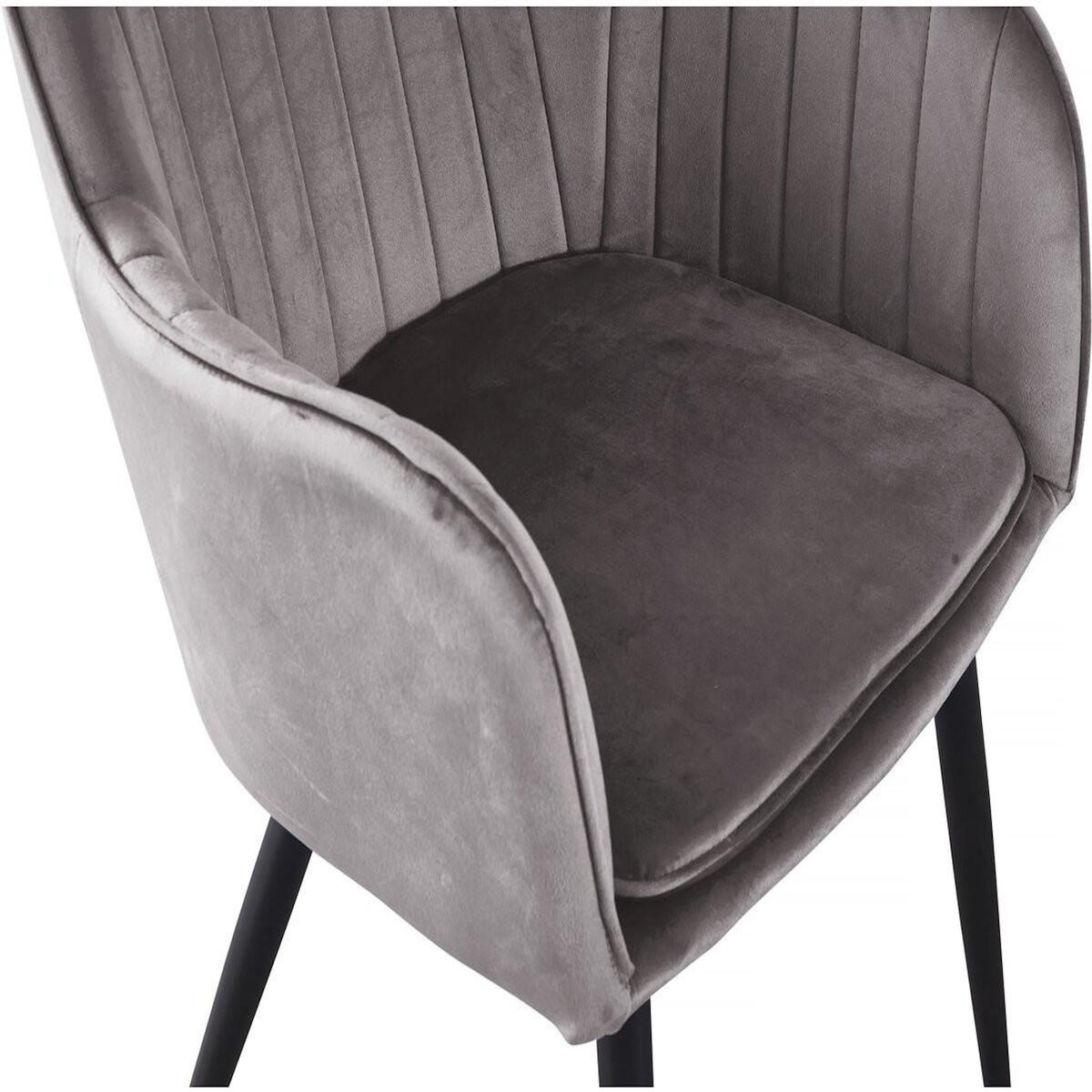 Habitat et Jardin Lot de 2 chaises  Velma  en velours avec accoudoirs - Gris