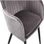 Voir la diapositive 5 : Habitat et Jardin Lot de 2 chaises  Velma  en velours avec accoudoirs - Gris