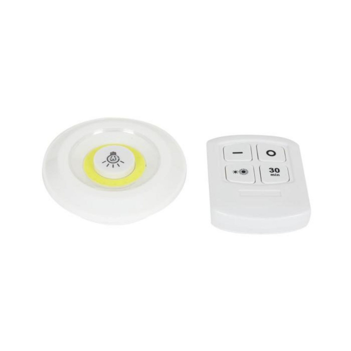 Paris Prix Lot de 2 Lampes Led  Télécommande  9cm Blanc