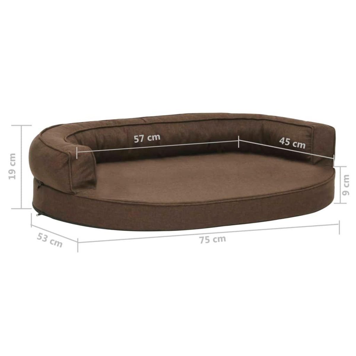 VIDAXL Matelas de lit ergonomique pour chien 75x53 cm Aspect de lin