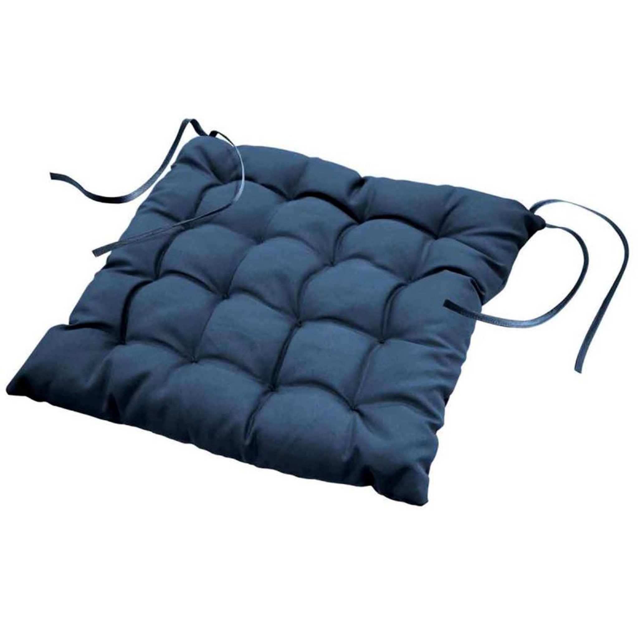 Douceur d'Intérieur Galette de chaise matelassée  essentiel  40x40cm bleu marine