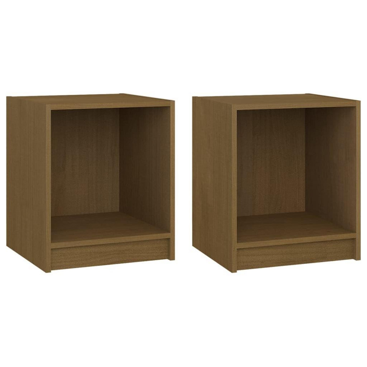 VIDAXL Tables de chevet 2 pcs Marron miel 35,5x33,5x41,5 cm Pin massif
