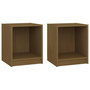 Voir la diapositive 2 : VIDAXL Tables de chevet 2 pcs Marron miel 35,5x33,5x41,5 cm Pin massif