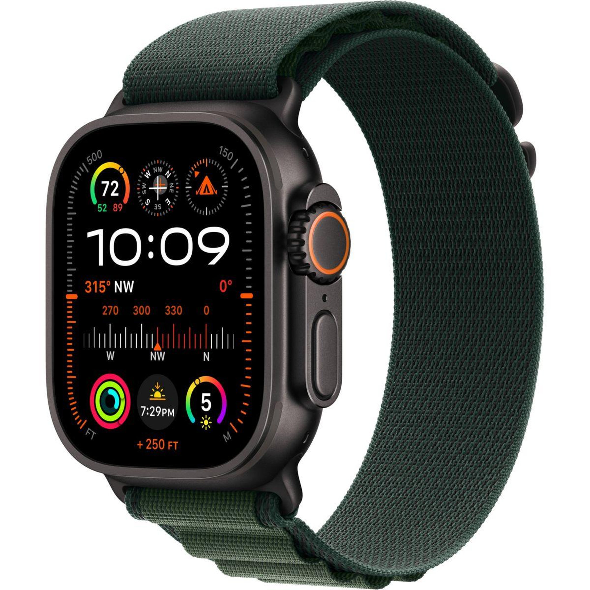 Voir la diapositive 1 : APPLE Montre connectée Ultra 2 49mm Noir / Vert Loop M Cellular