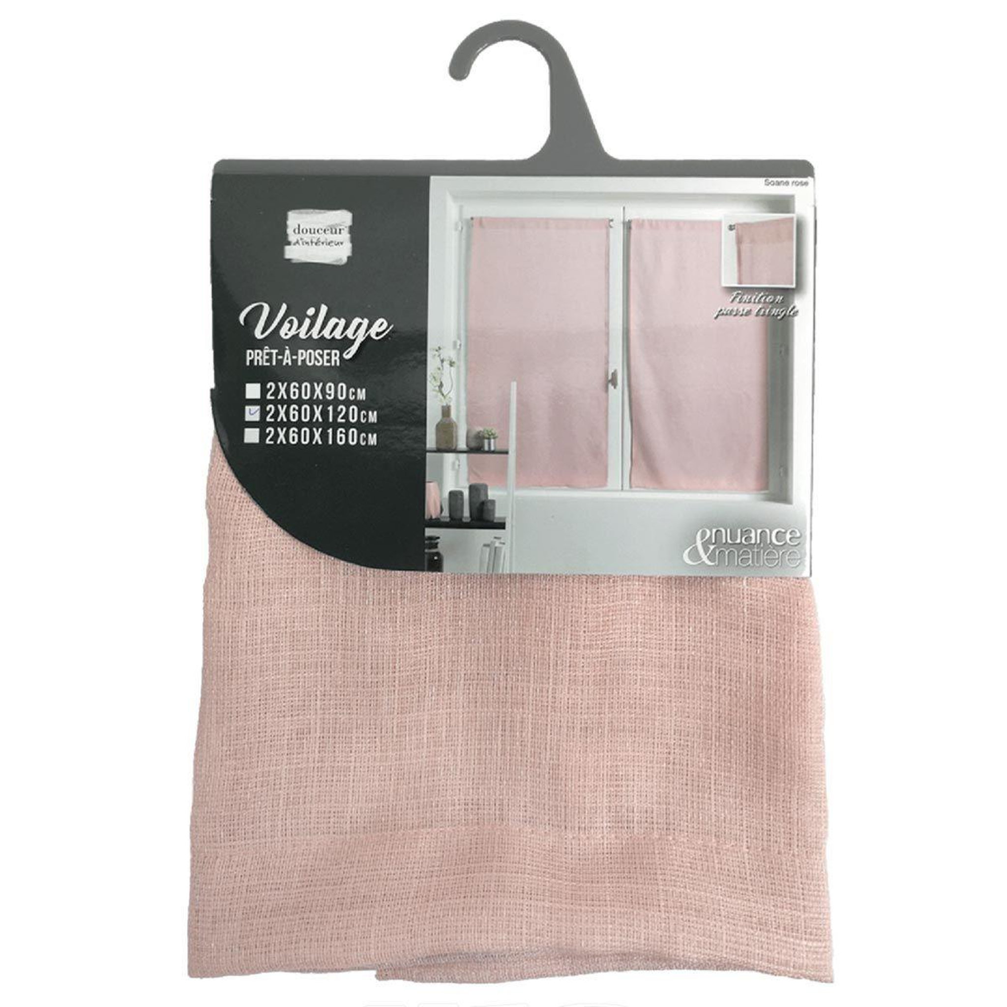 Voir la diapositive 4 : Douceur d'Intérieur Paire de voilages  soane  60x120cm rose