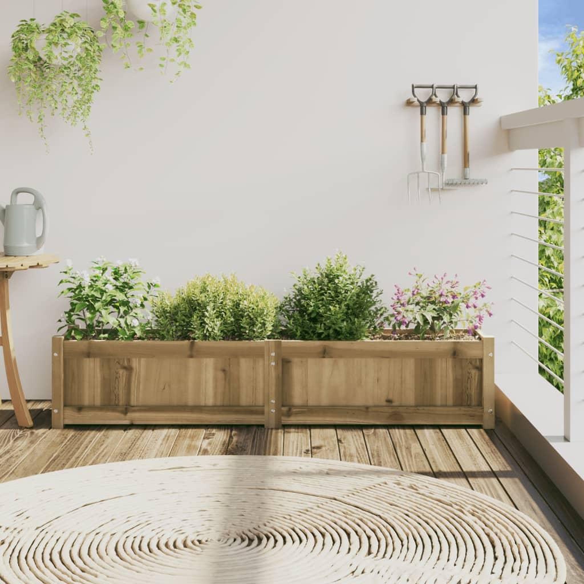 Voir la diapositive 3 : VIDAXL Jardiniere 150x31x31 cm bois de pin impregne