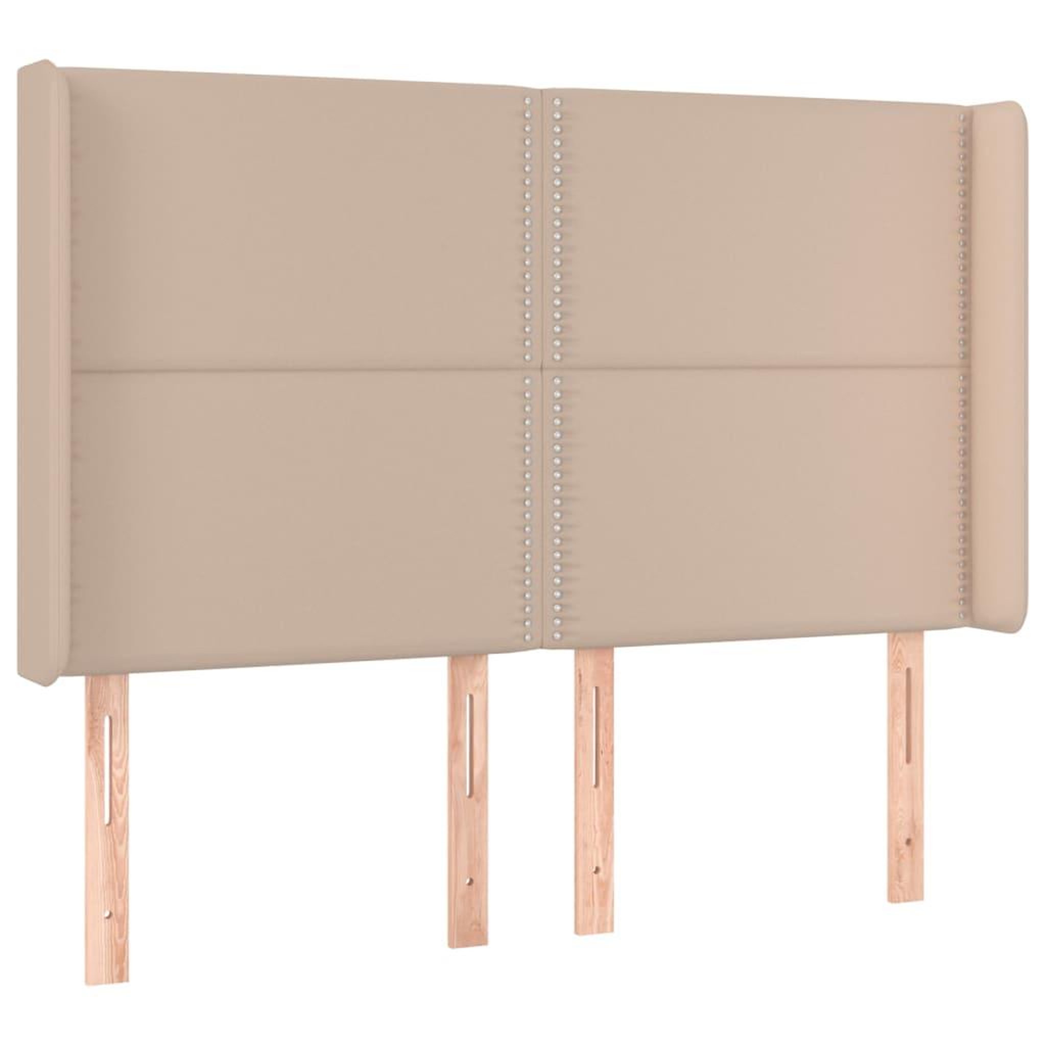 Voir la diapositive 2 : VIDAXL Tete de lit avec oreilles Cappuccino 147x16x118/128 cm