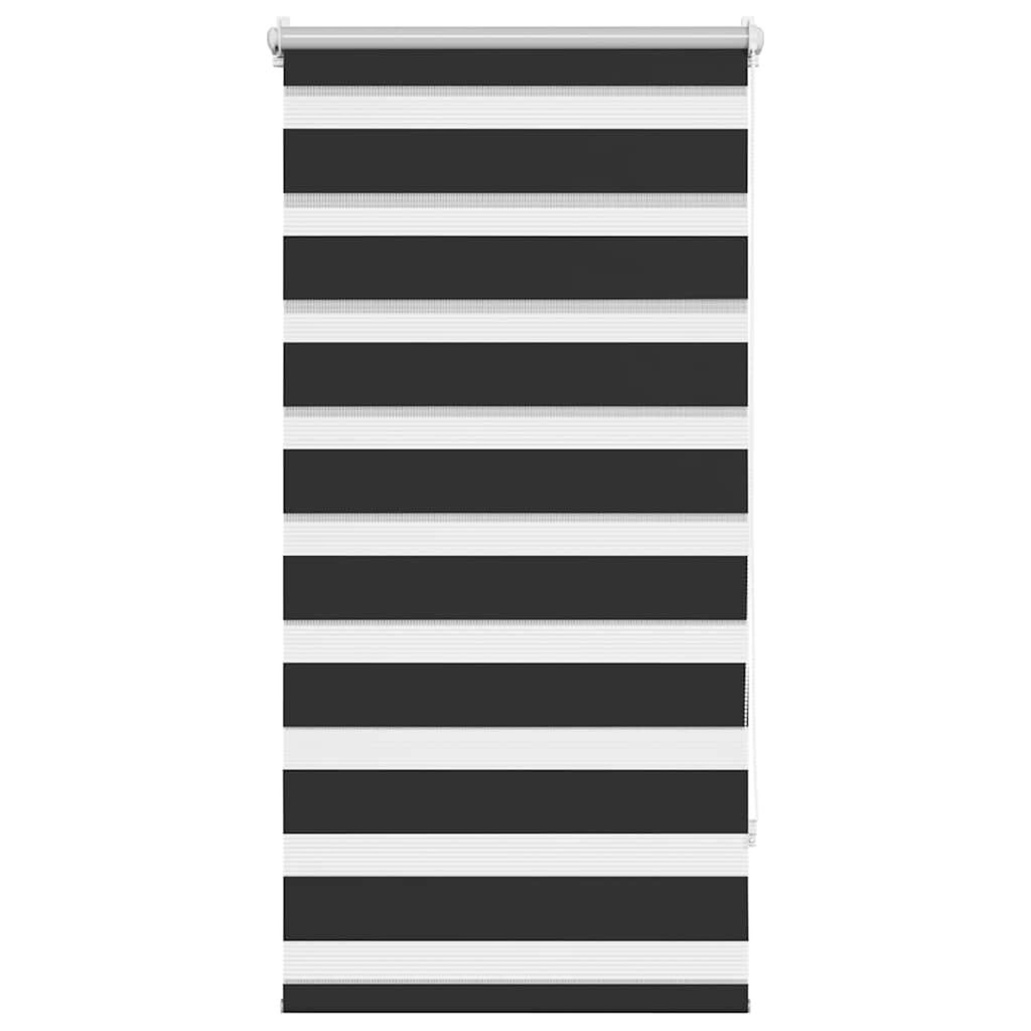 Voir la diapositive 2 : VIDAXL Store venitien zebre 80,9 x 150 cm, largeur du tissu 76,7 cm, noir
