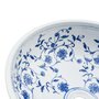 Voir la diapositive 5 : VIDAXL Vasque a poser blanc et bleu rond Φ41x14 cm ceramique