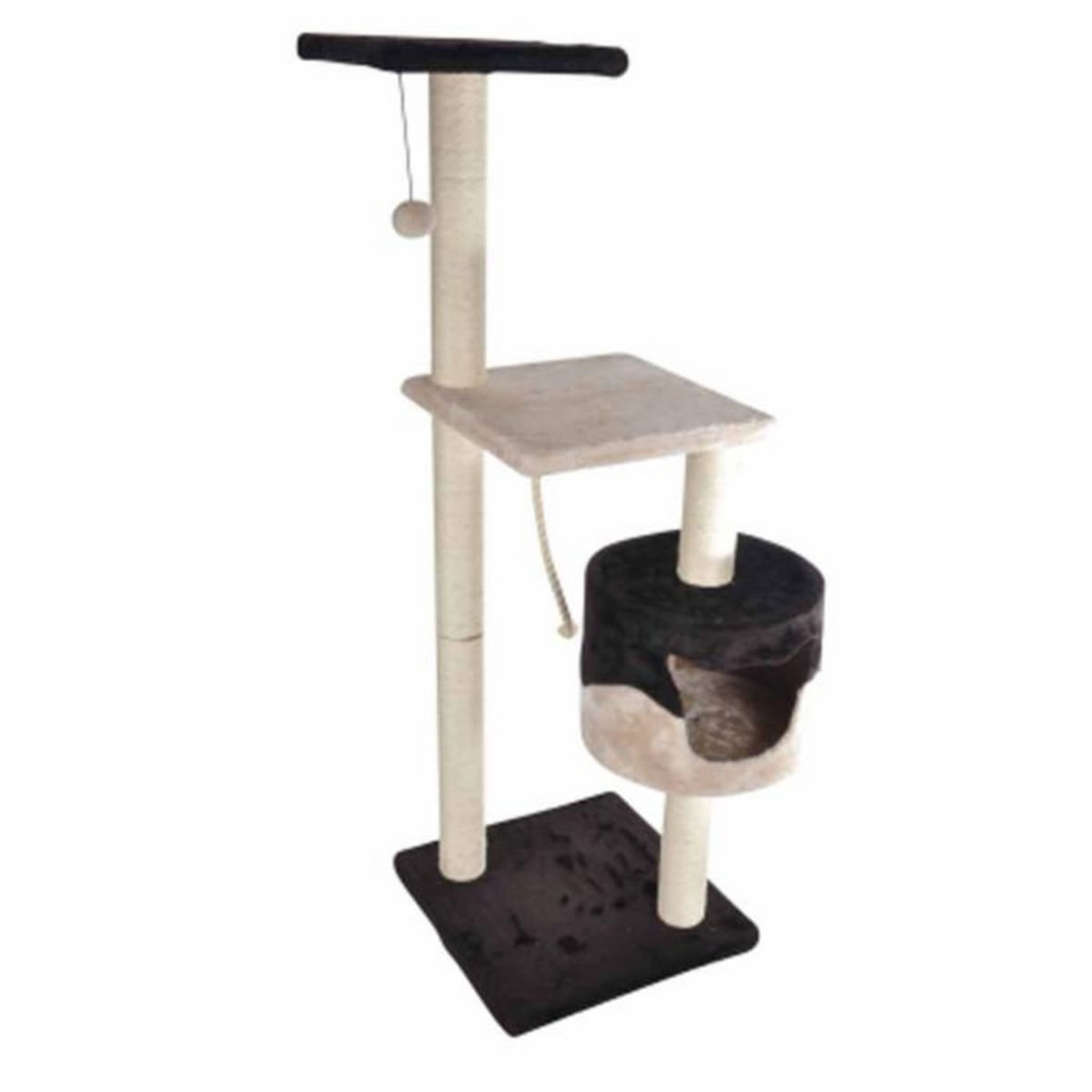 Paris Prix Arbre à Chat avec Niche  2 Plateformes  106cm Marron