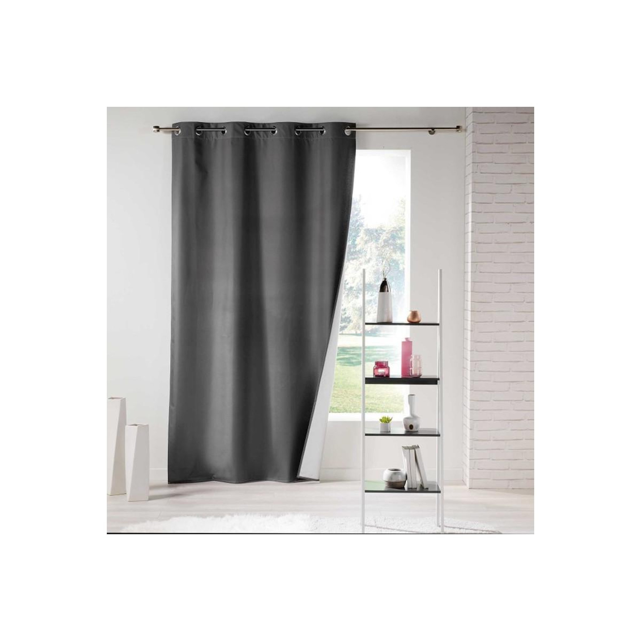 Douceur d'Intérieur Rideau isolant à œillets  icemount  140x260cm anthracite