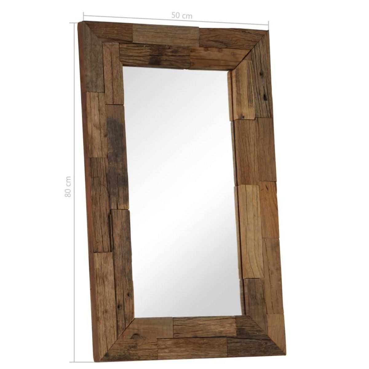 VIDAXL Miroir Bois de recuperation massif 50 x 80 cm