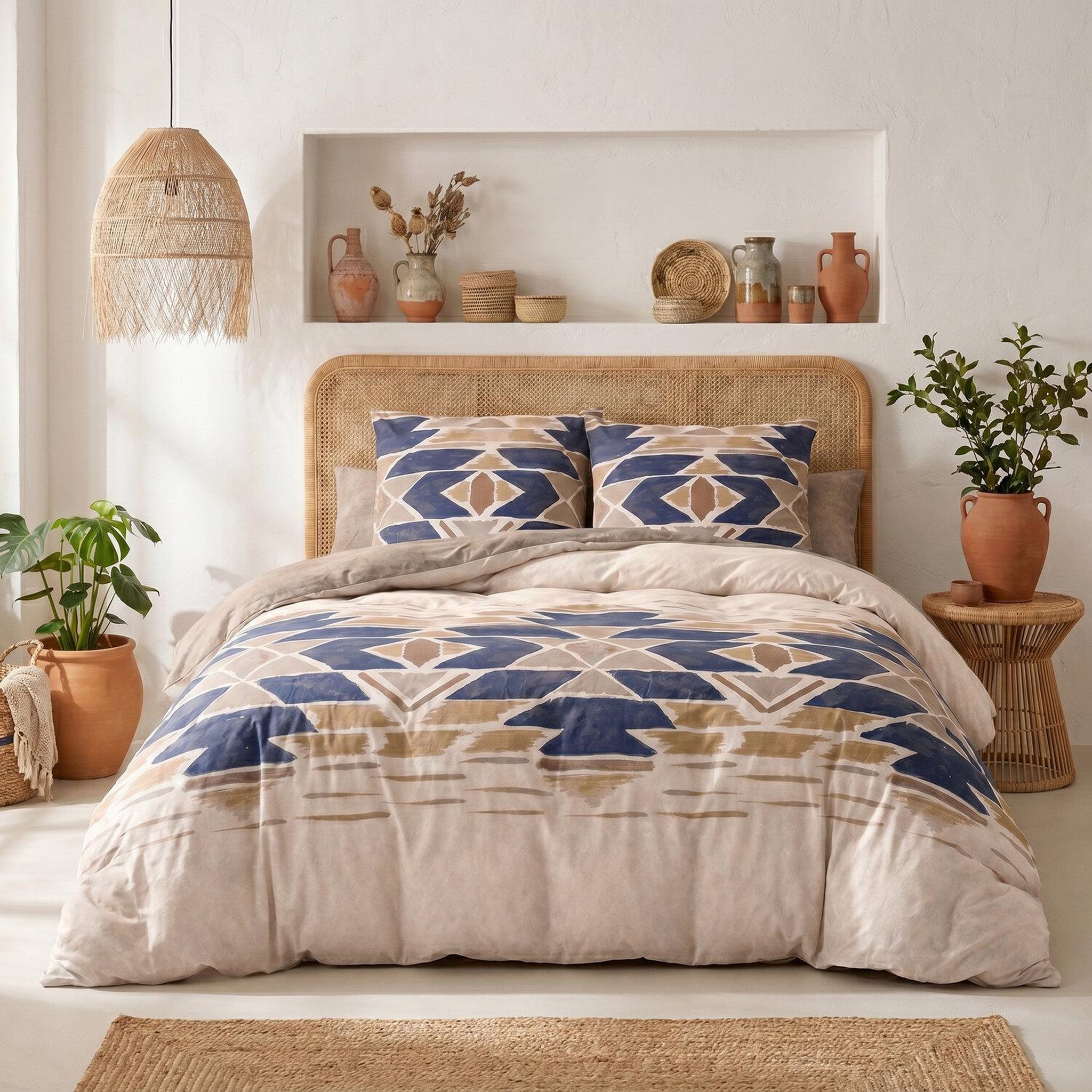 Voir la diapositive 2 : ATELIER DU COTON Parure housse de couette en coton 57 fils apotek