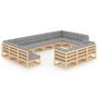 Voir la diapositive 2 : VIDAXL Salon de jardin 13 pcs avec coussins Bois de pin massif