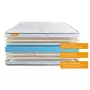 SEPTNUITS Pack matelas Memo + sommier kit blanc 180x200 + 2 oreillers mémoire de forme