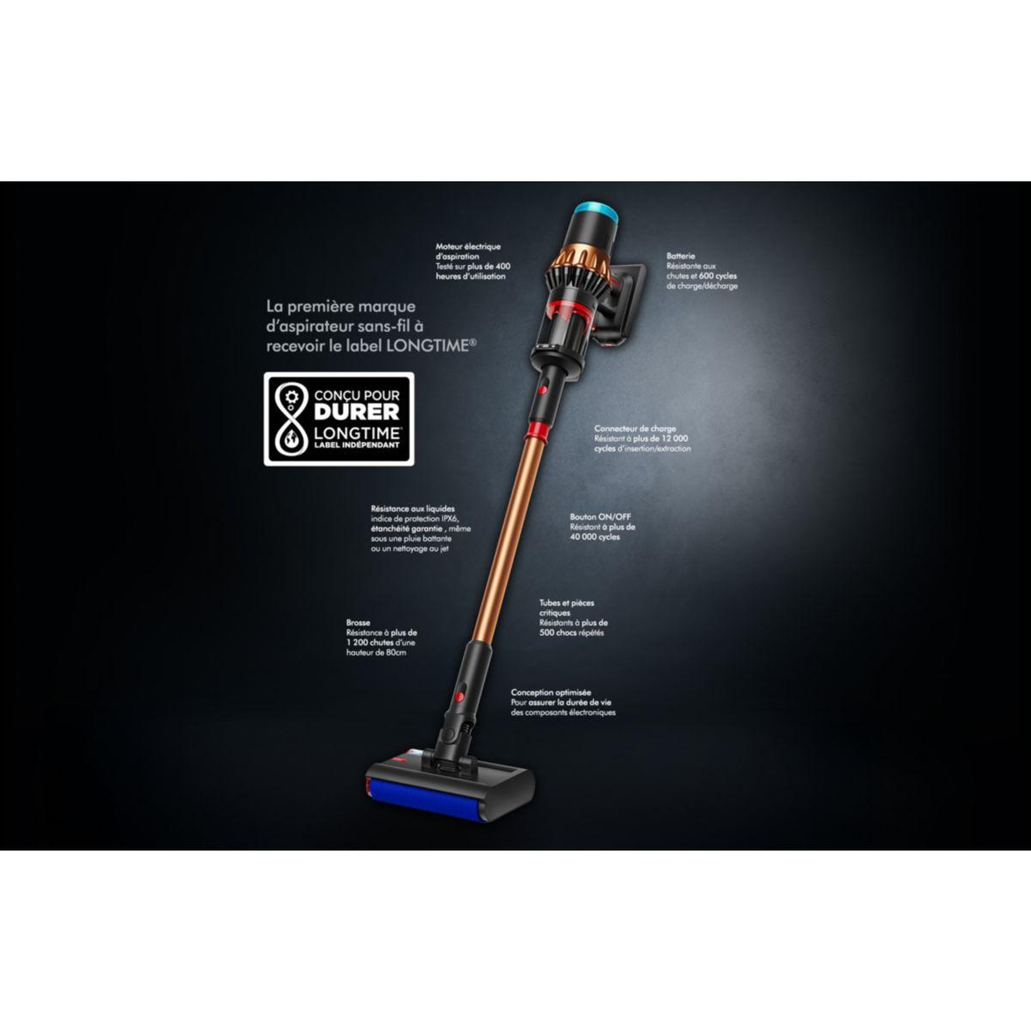 Voir la diapositive 3 : Dyson Aspirateur balai v16 piston animal submarine