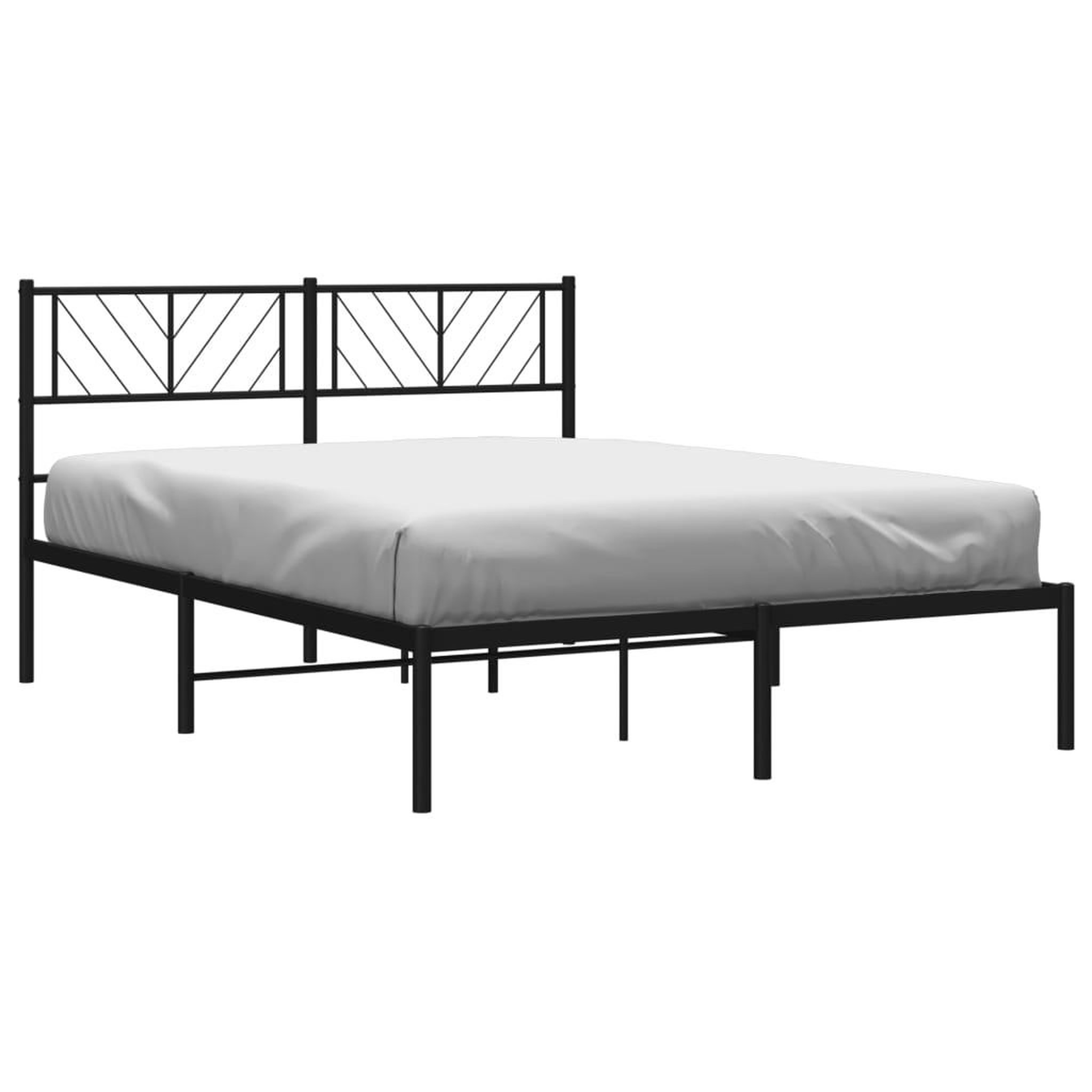 Voir la diapositive 3 : VIDAXL Cadre de lit metal sans matelas avec tete de lit noir 120x190cm