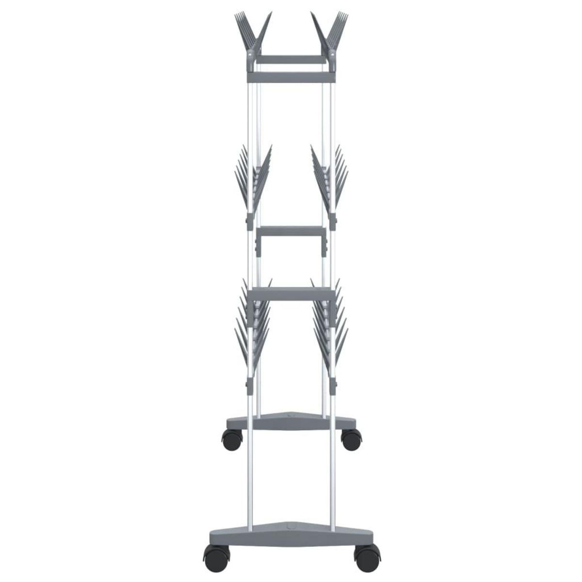 VIDAXL Etagere a chaussures avec roulettes Argente 66x27x100 cm