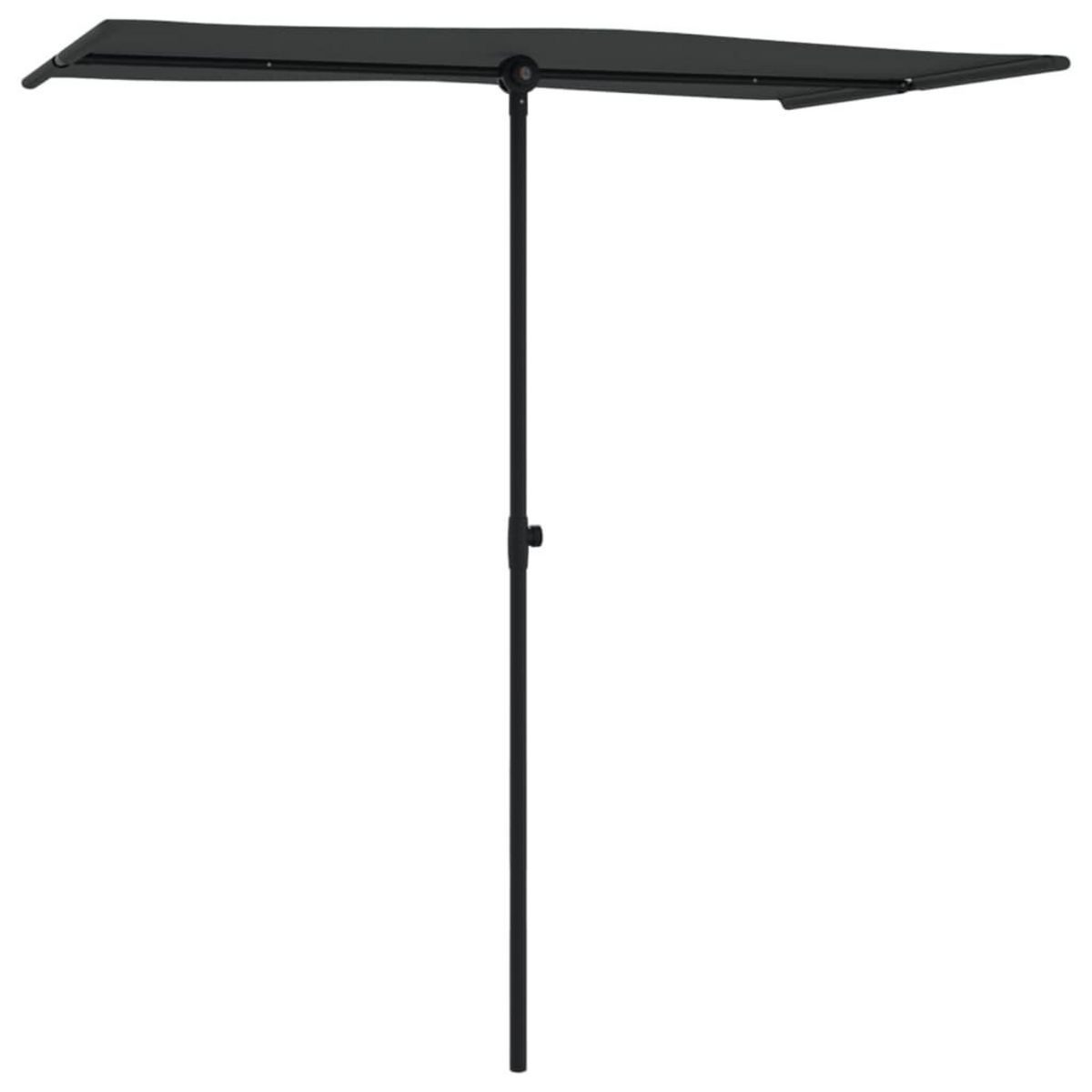 VIDAXL Parasol de jardin avec mat en aluminium 180x110 cm Noir