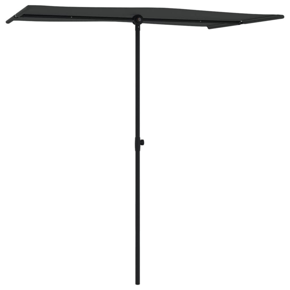 VIDAXL Parasol de jardin avec mat en aluminium 180x110 cm Noir