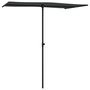Voir la diapositive 3 : VIDAXL Parasol de jardin avec mat en aluminium 180x110 cm Noir